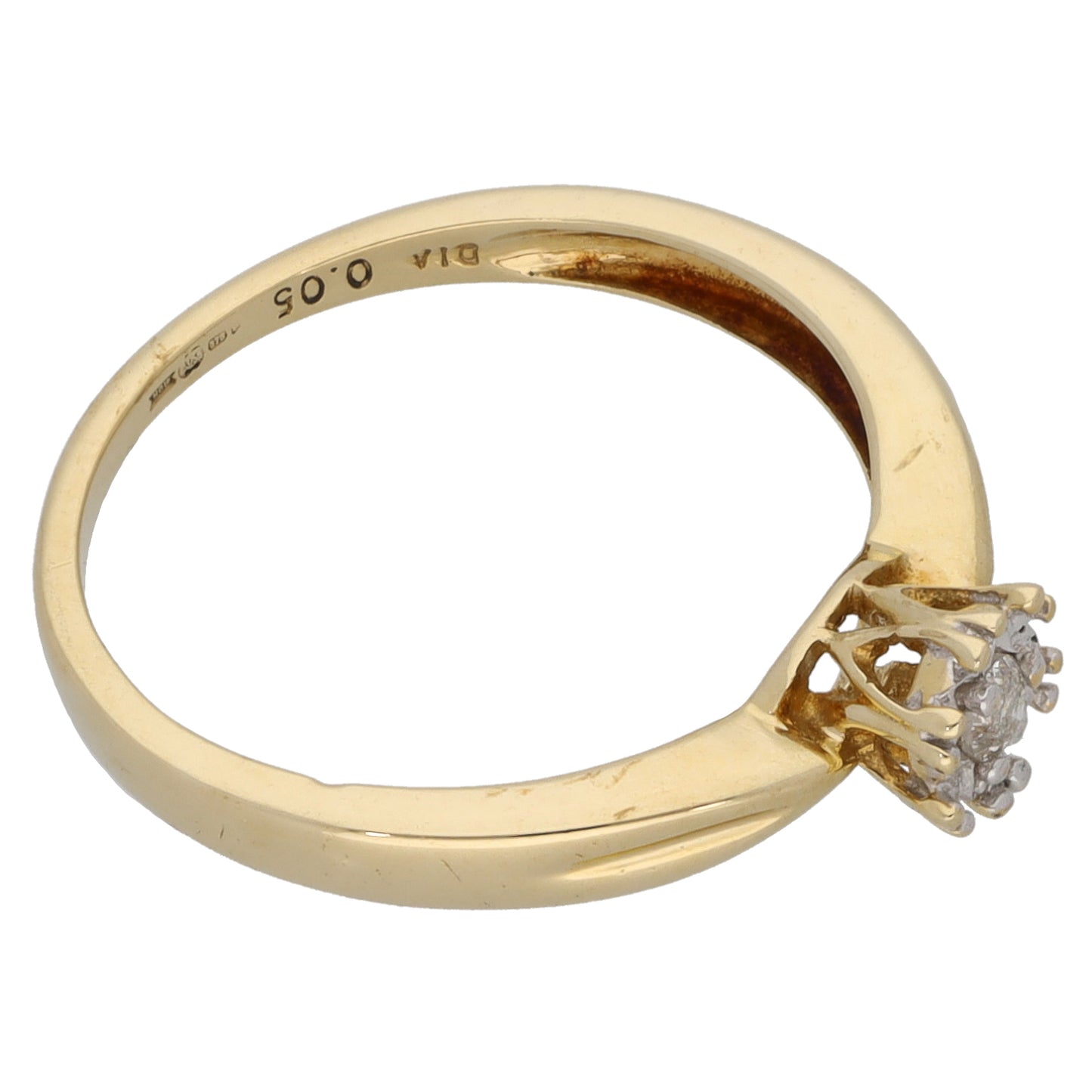 9ct Gold 0.05ct Diamond Solitaire Ring Size M