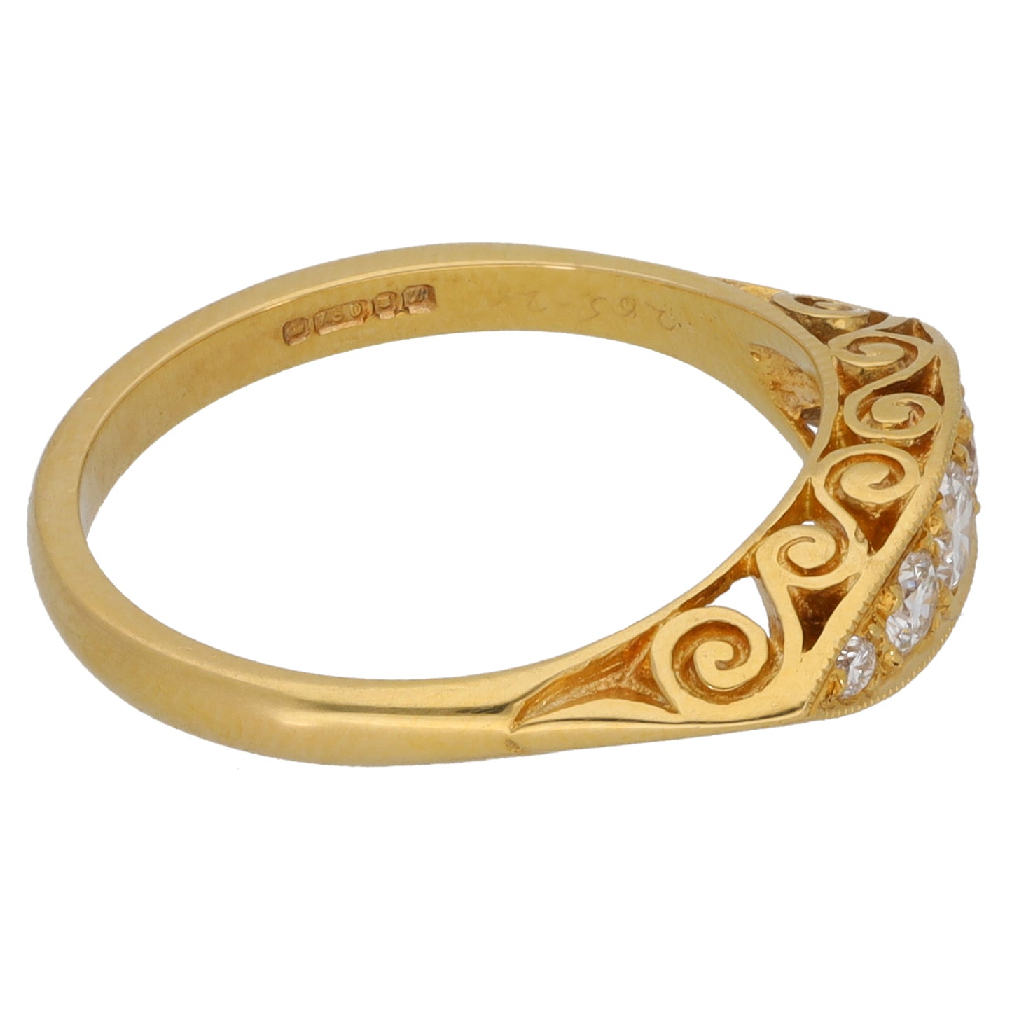 18ct Gold 0.31ct Diamond Half Eternity Ring Size N