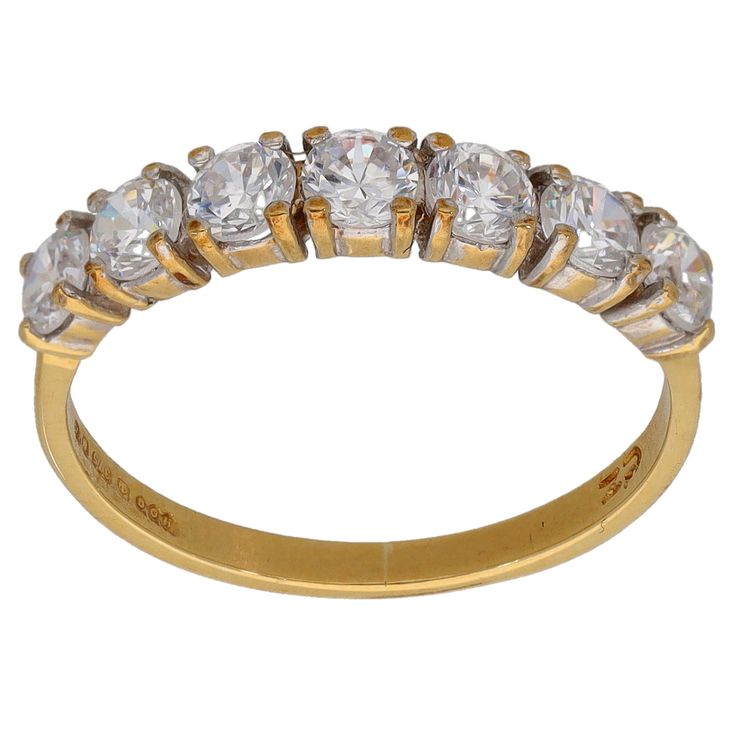 9ct Gold Cubic Zirconia Half Eternity Ring Size N