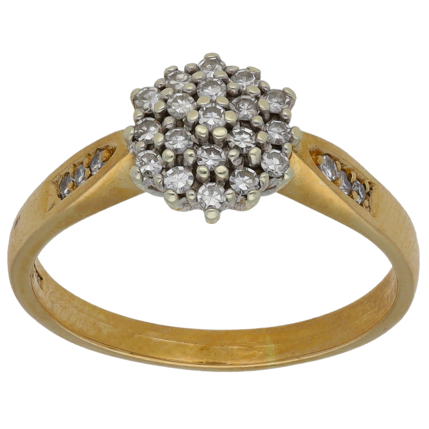 9ct Gold 0.50ct Diamond Cluster Ring Size P