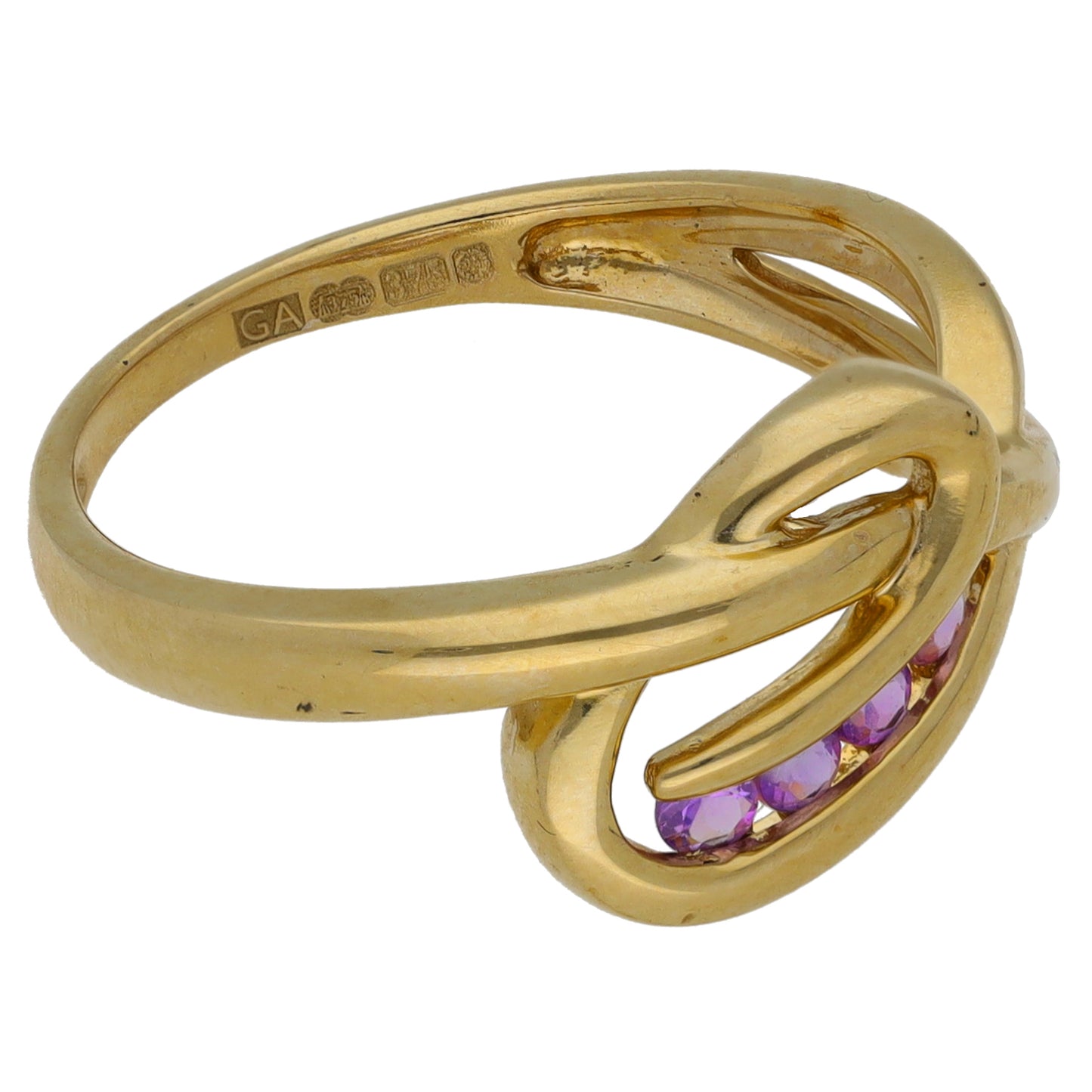9ct Gold Amethyst Alternative Ring Size N