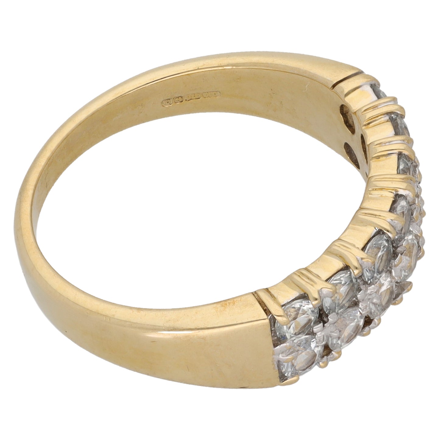 9ct Gold Quartz Half Eternity Ring Size N