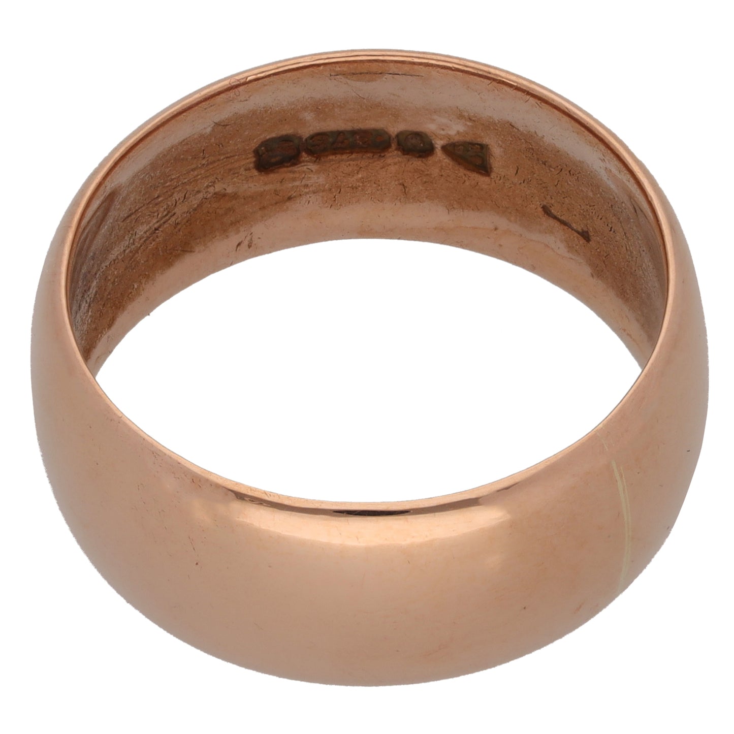 9ct Rose Gold Plain Wedding Ring Size S