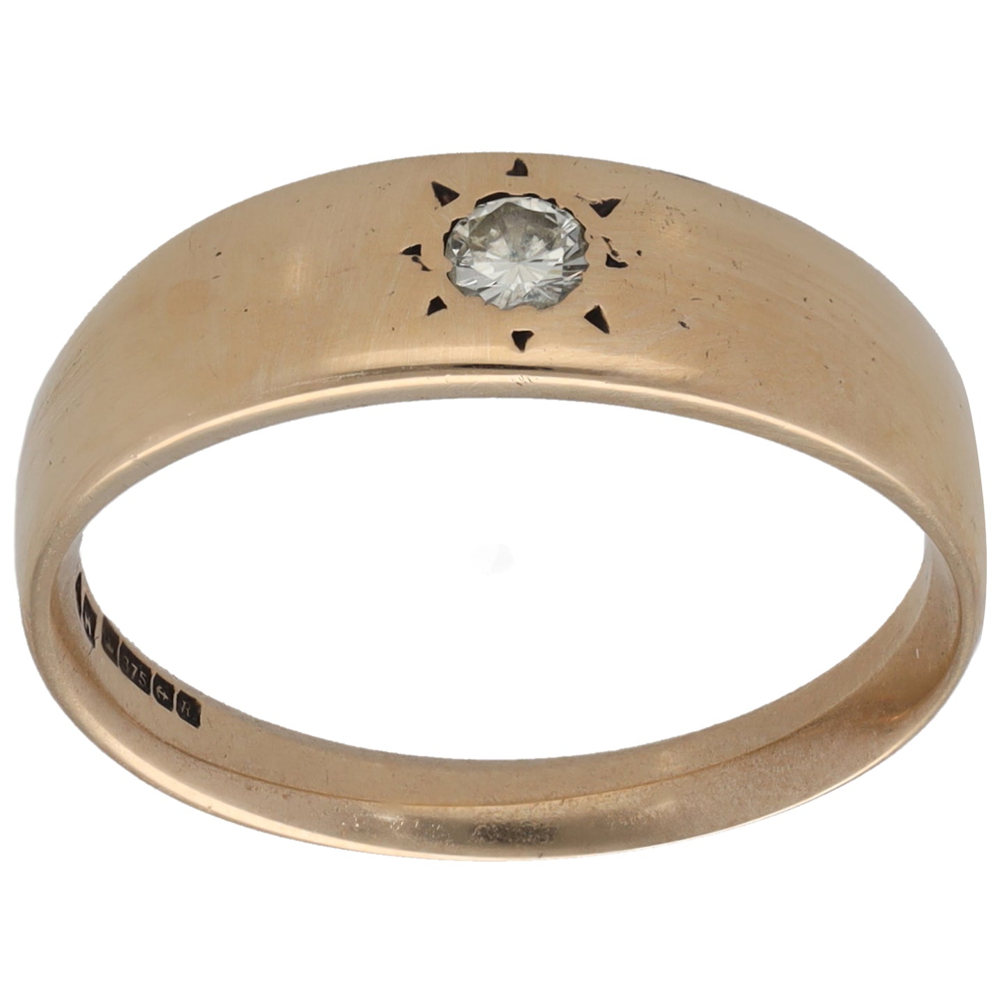 9ct Gold 0.10ct Diamond Solitaire Ring Size N