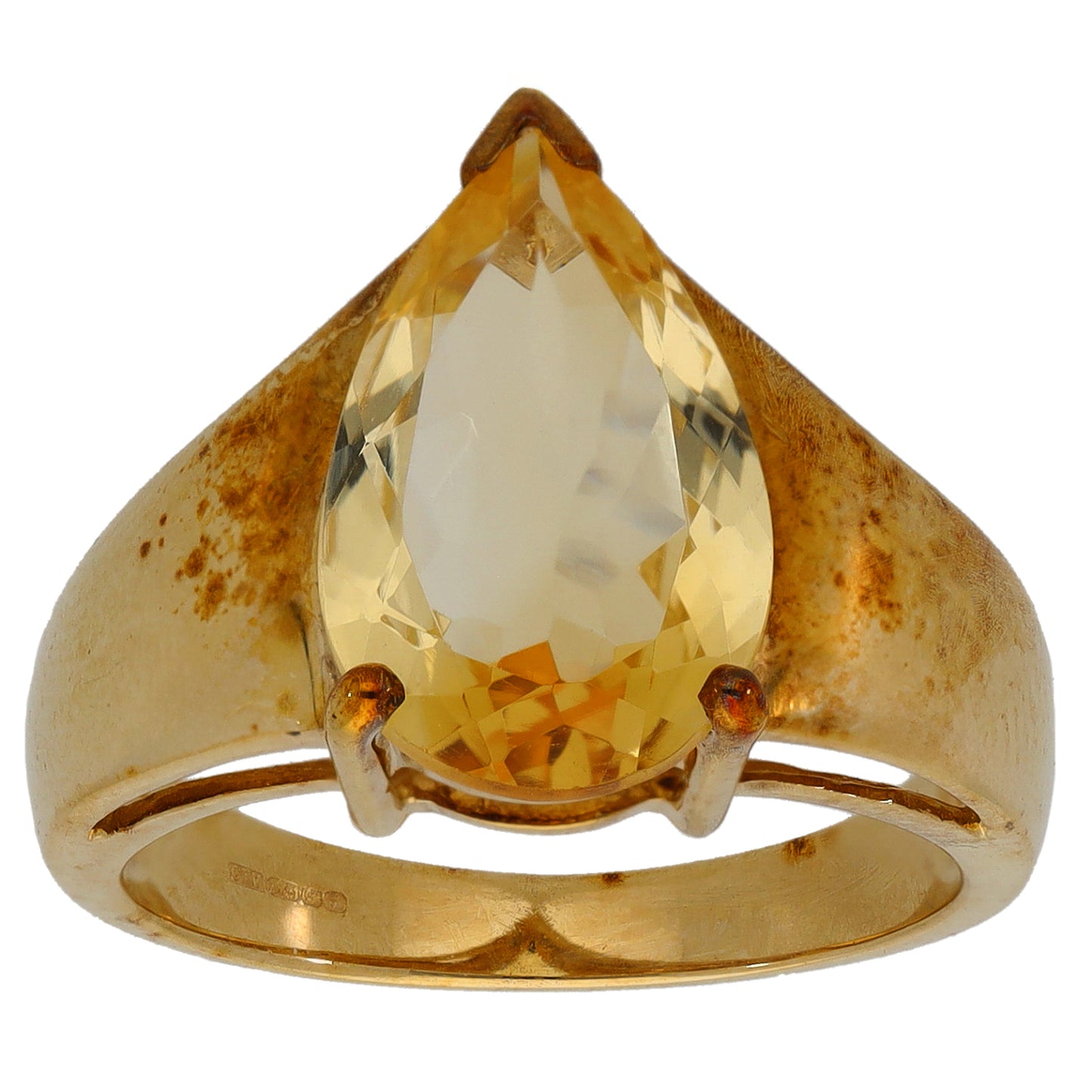 9ct Gold Citrine Single Stone Ring Size N
