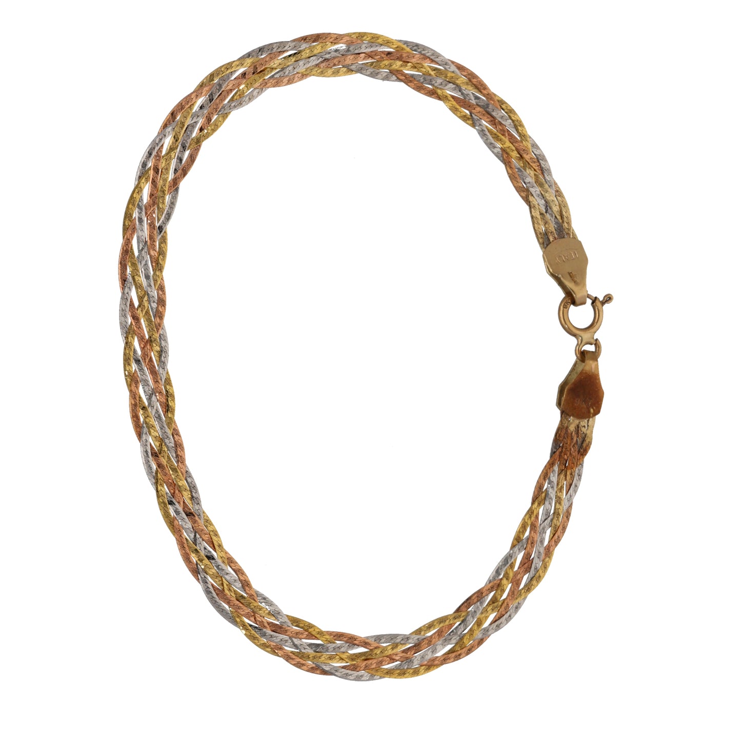 9ct Tricolour Gold Necklace & Bracelet Jewellery Set