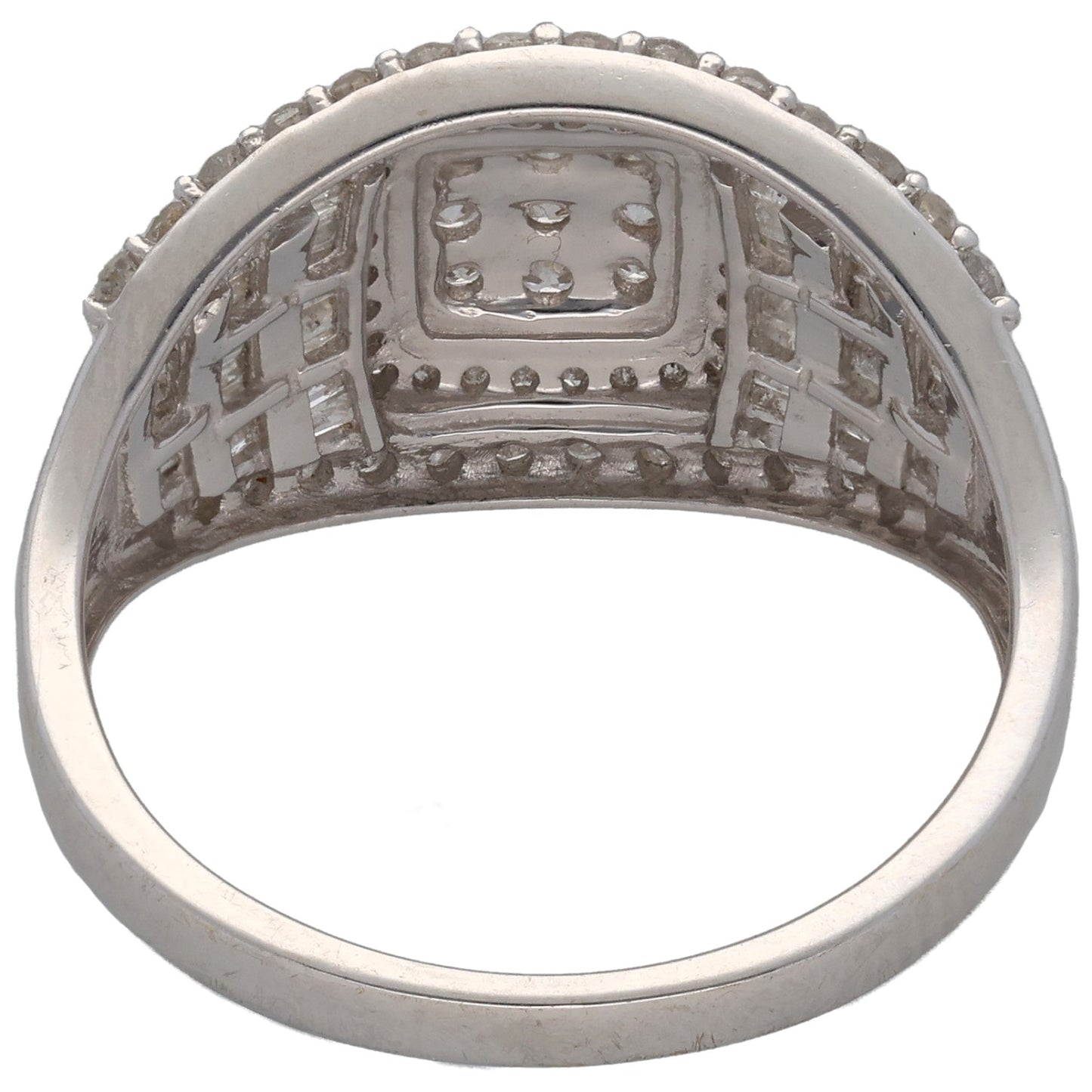 9ct White Gold 0.83ct Diamond Cluster Ring Size S
