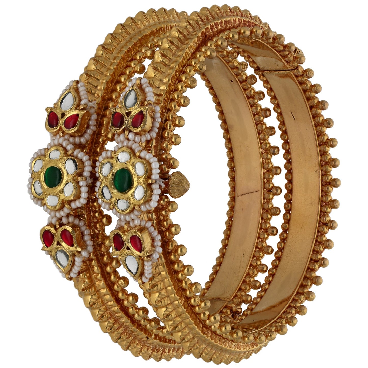 22ct Gold Imitation Gems Set of Bangles
