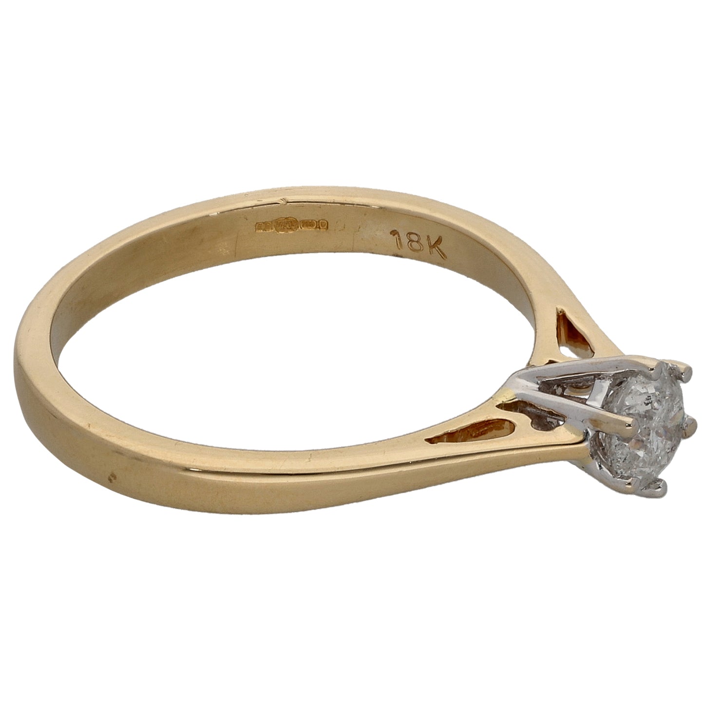 18ct Gold 0.42ct Diamond Solitaire Ring Size N
