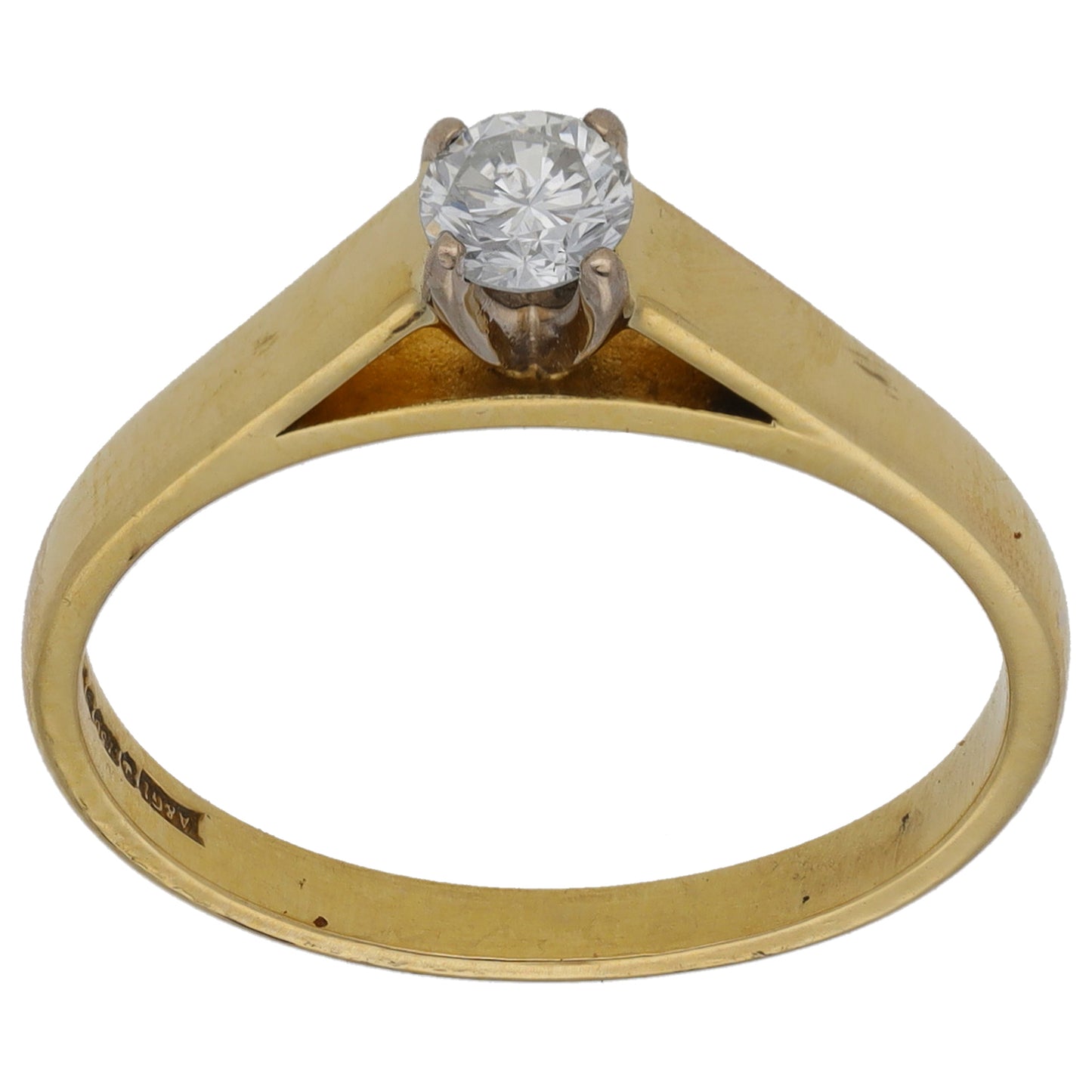 18ct Gold 0.25ct Diamond Solitaire Ring Size O