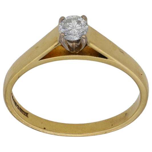 18ct Gold 0.25ct Diamond Solitaire Ring Size O