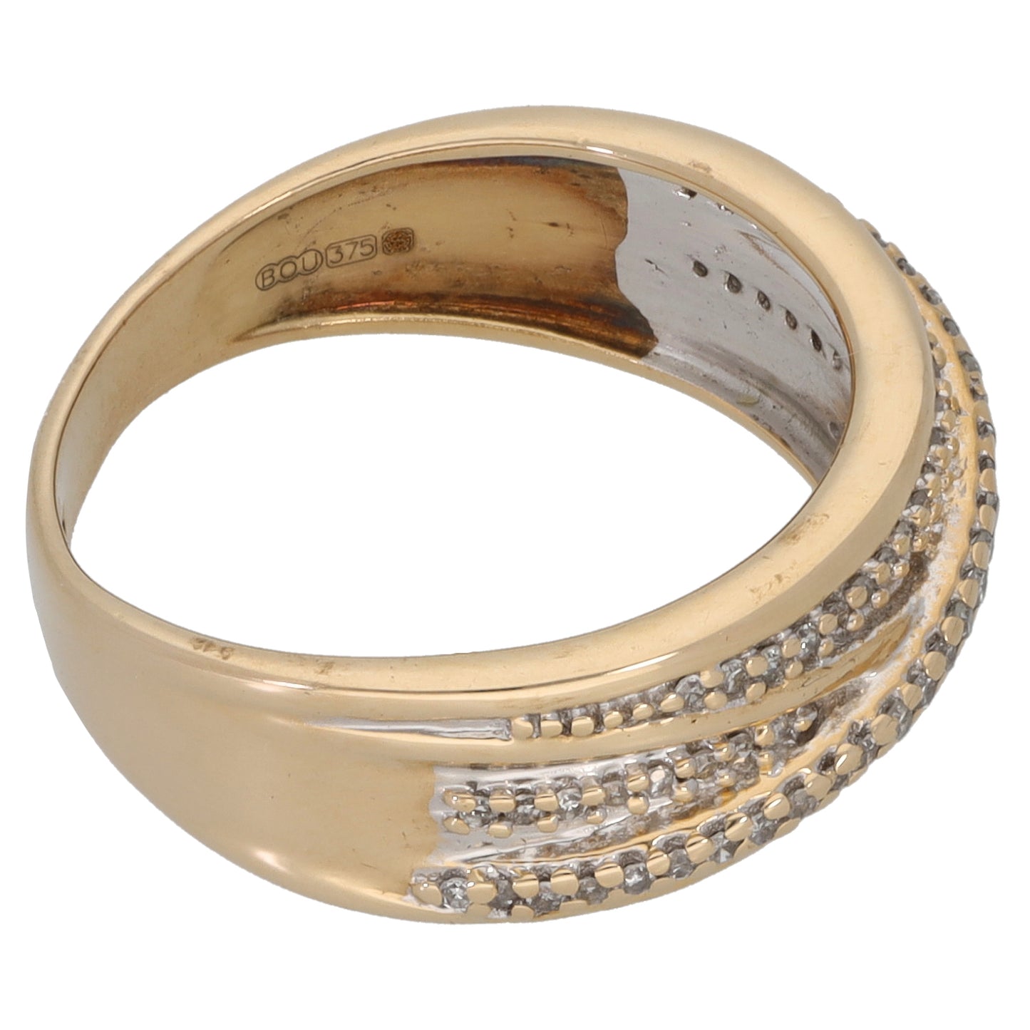 9ct Gold 0.36ct Diamond Half Eternity Ring Size M