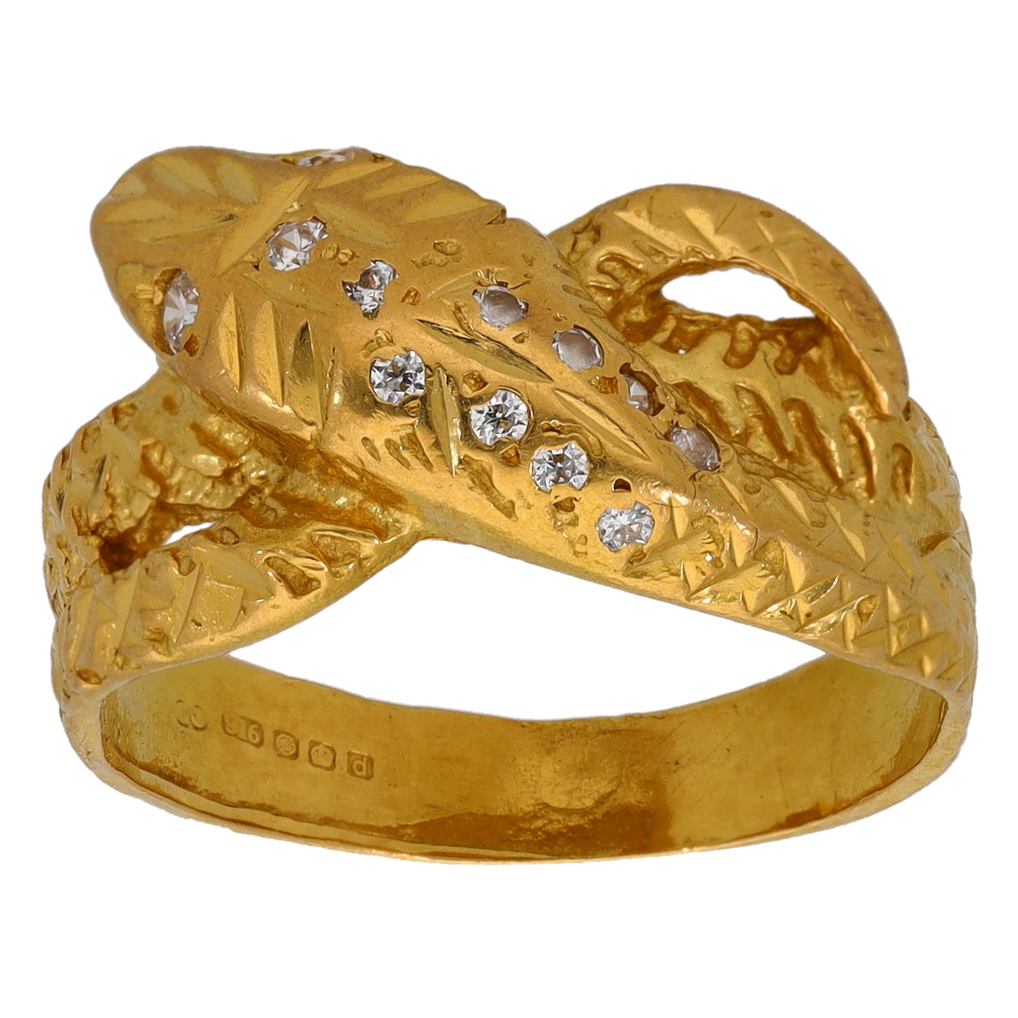 22ct Gold Cubic Zirconia Alternative Ring Size O