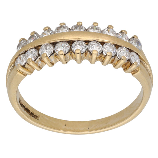 9ct Gold Cubic Zirconia Half Eternity Ring Size M