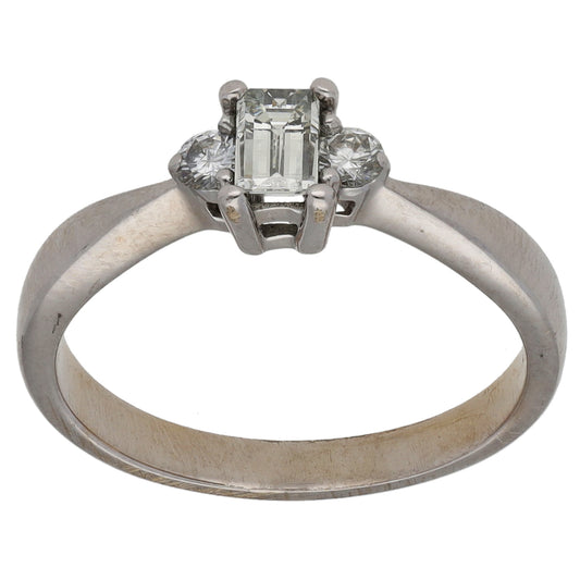 18ct Gold 0.40ct Diamond Trilogy Ring Size L