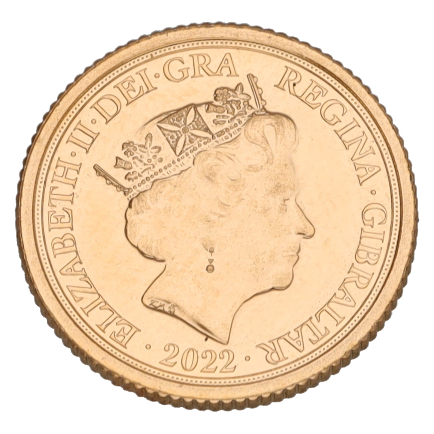 22ct Gold Queen Elizabeth II Quarter Sovereign Coin 2022
