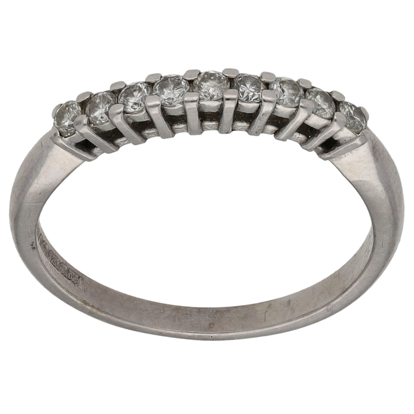 9ct White Gold 0.25ct Diamond Half Eternity Ring Size M