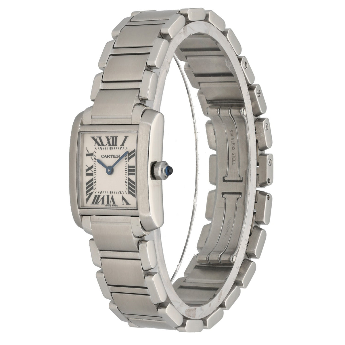 Cartier Tank Francaise W51008Q3, stainless steel case and link bracelet, front angle image