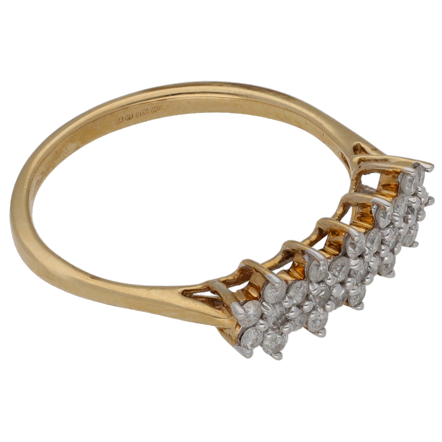 9ct Gold 0.27ct Diamond Dress/Cocktail Ring Size N