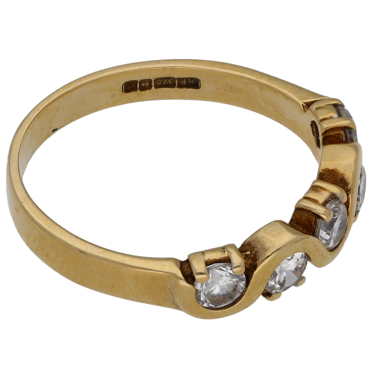9ct Gold Cubic Zirconia Half Eternity Ring Size O