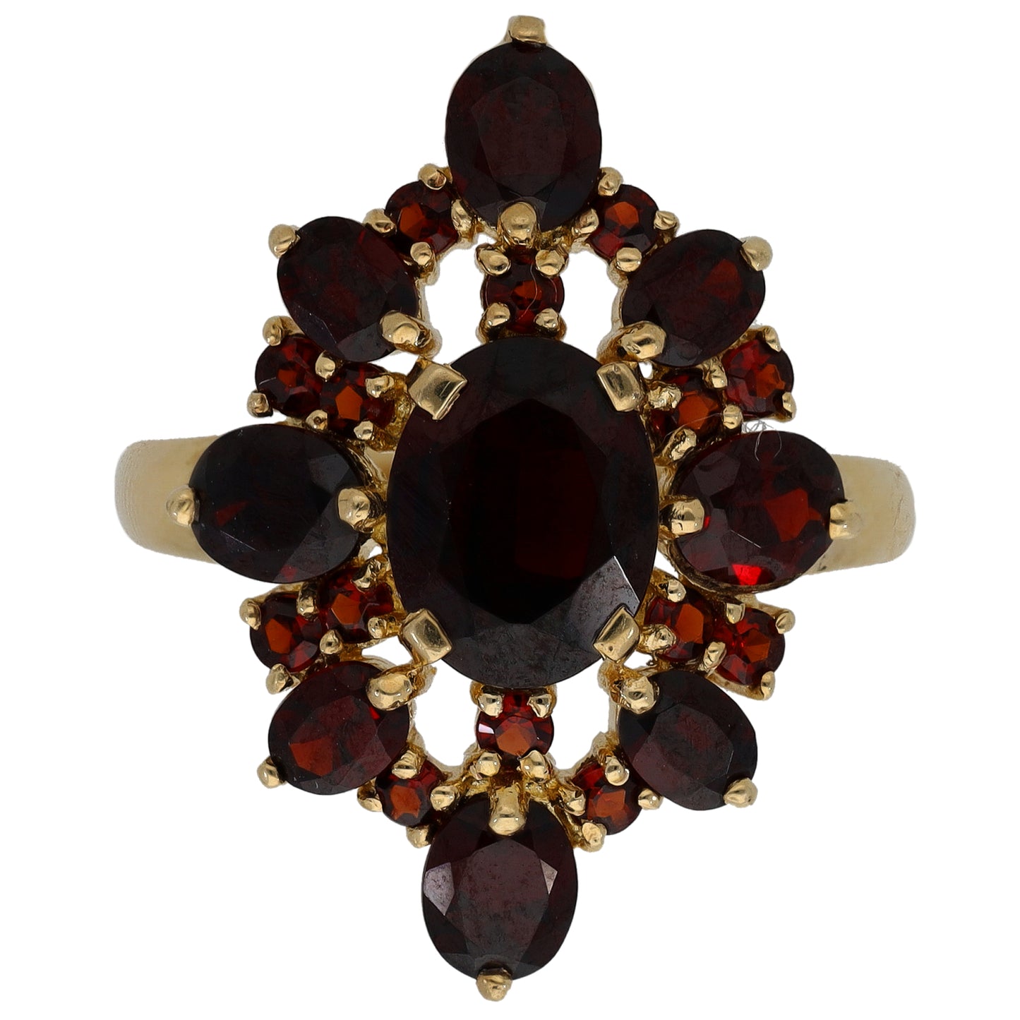 9ct Gold Garnet Dress/Cocktail Ring Size P