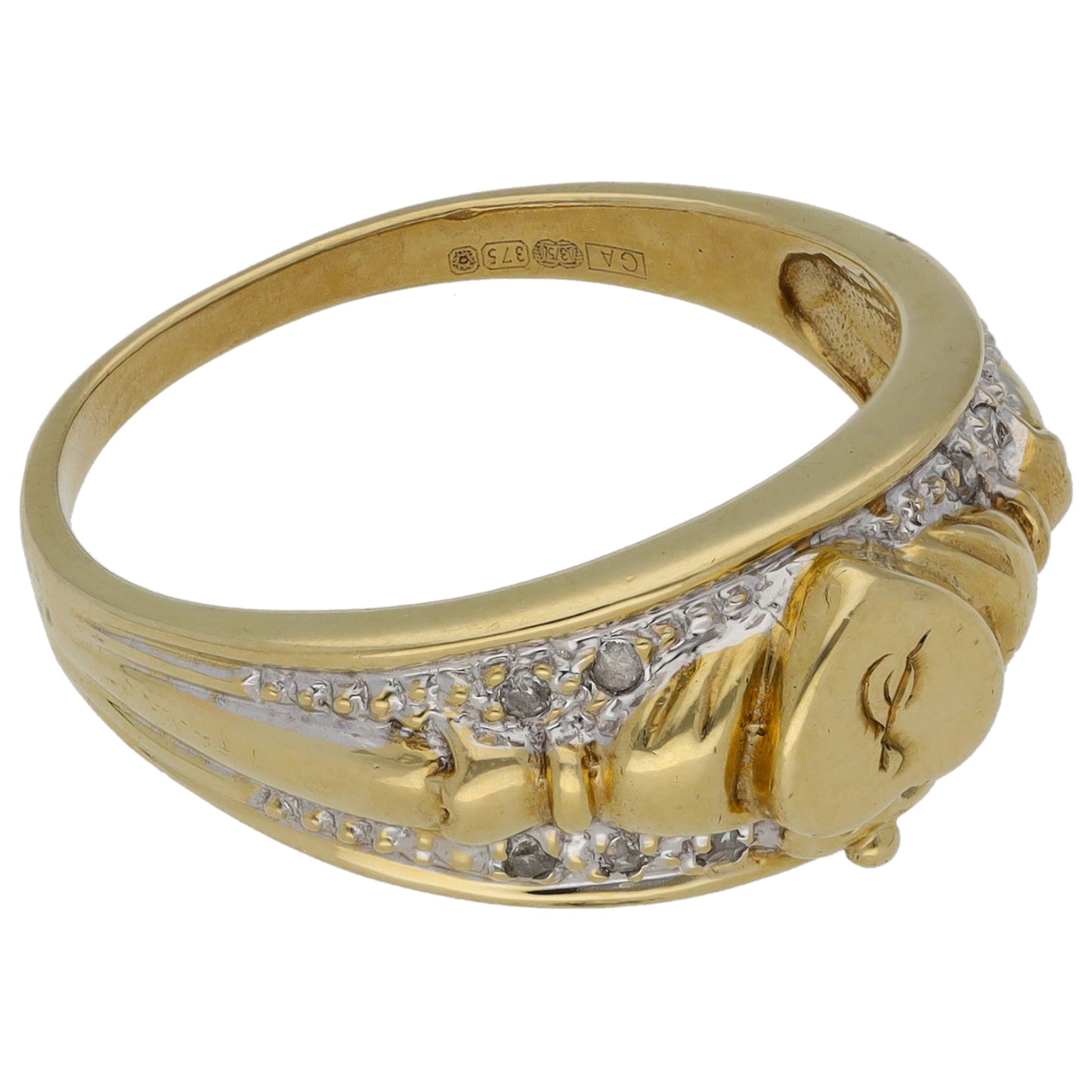 9ct Gold 0.10ct Diamond Initial Ring Size S