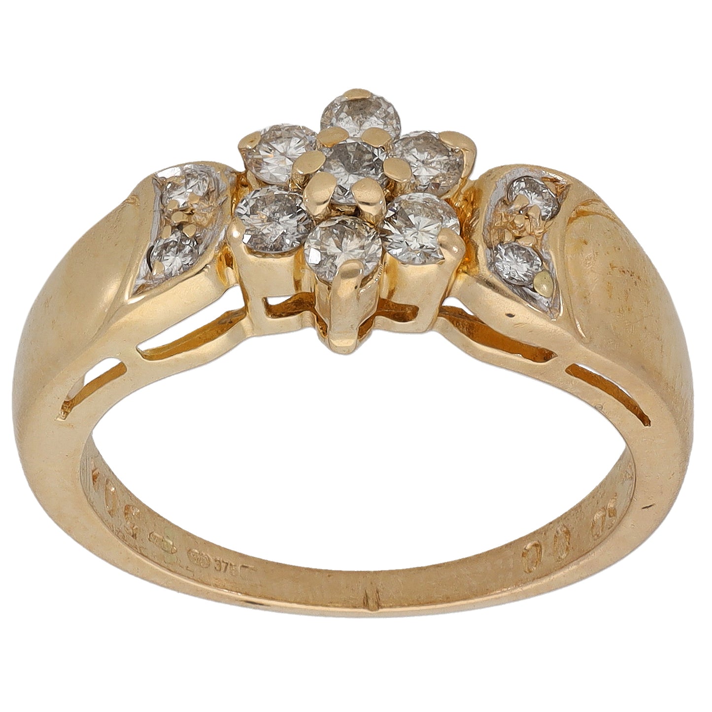 9ct Gold 0.43ct Diamond Dress/Cocktail Ring Size N