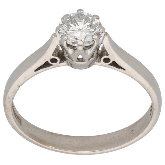 18ct White Gold 0.50ct Diamond Solitaire Ring Size M