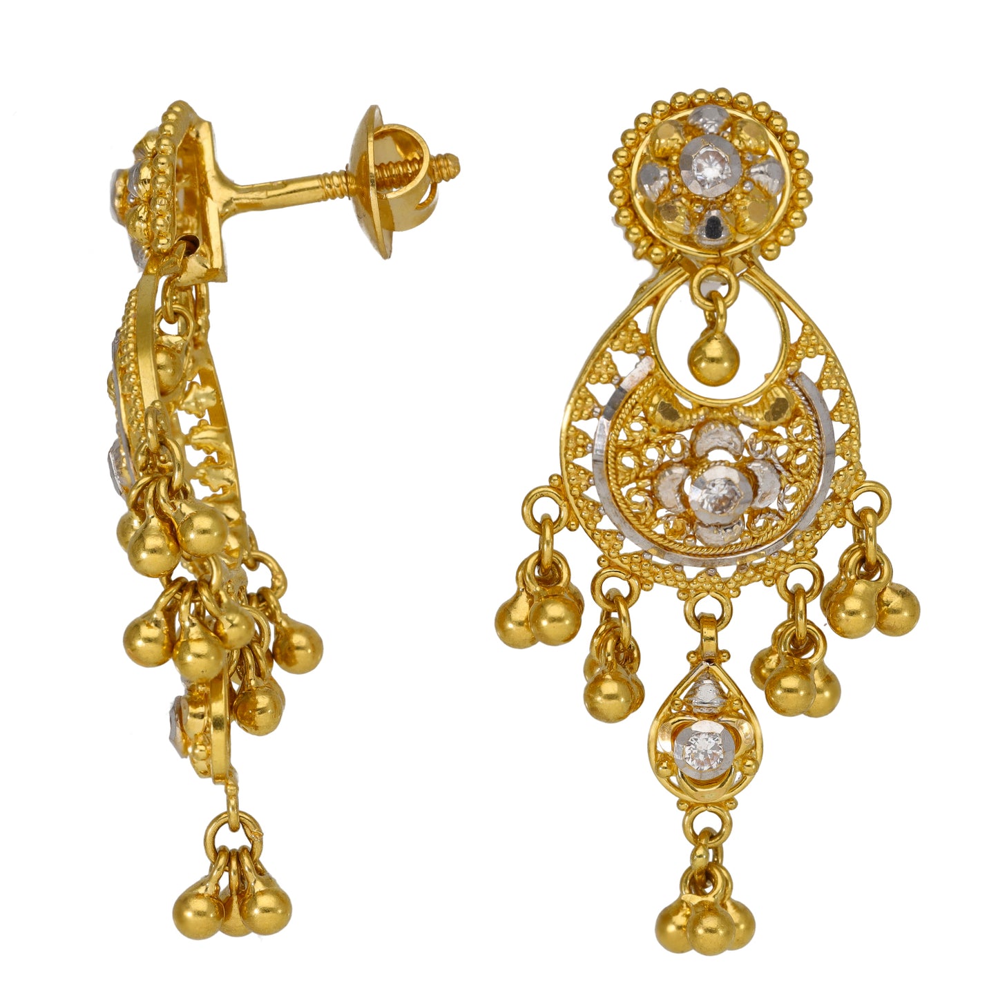 22ct Gold Cubic Zirconia Dress/Cocktail Earrings