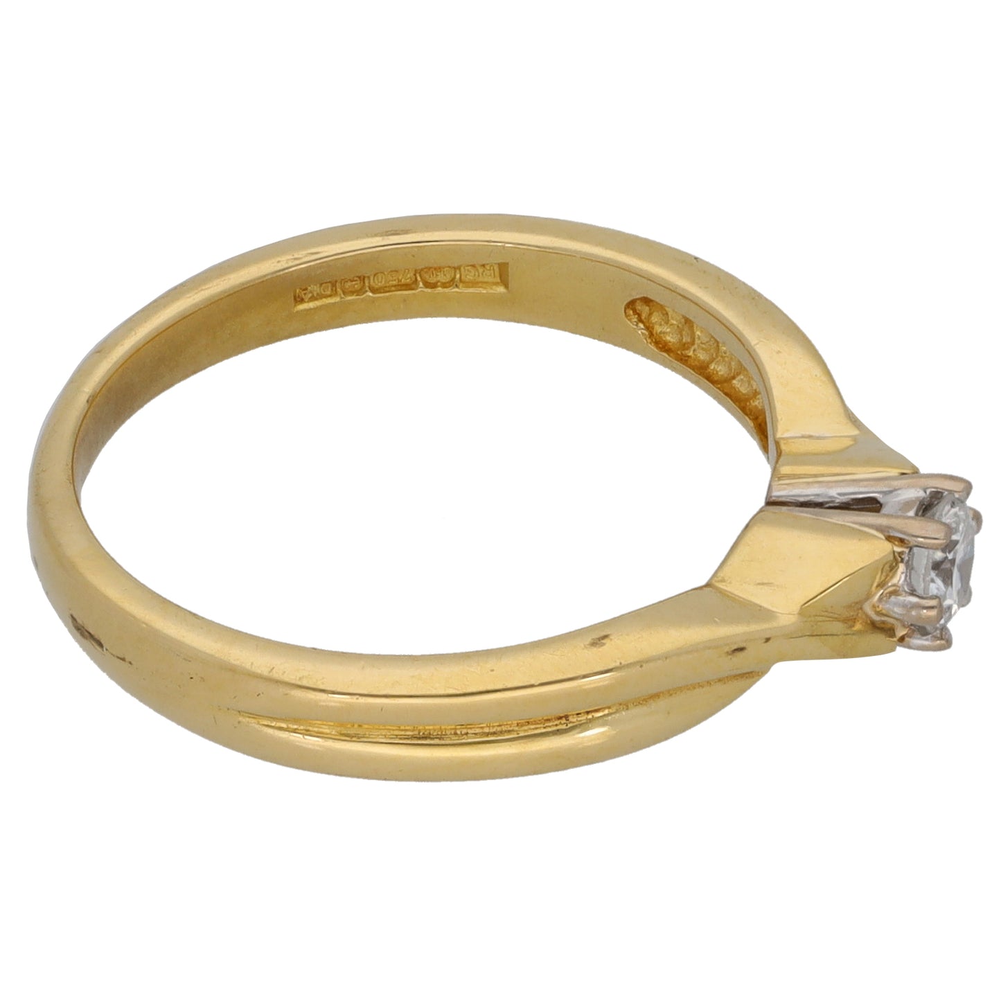 18ct Gold 0.15ct Diamond Solitaire Ring Size L