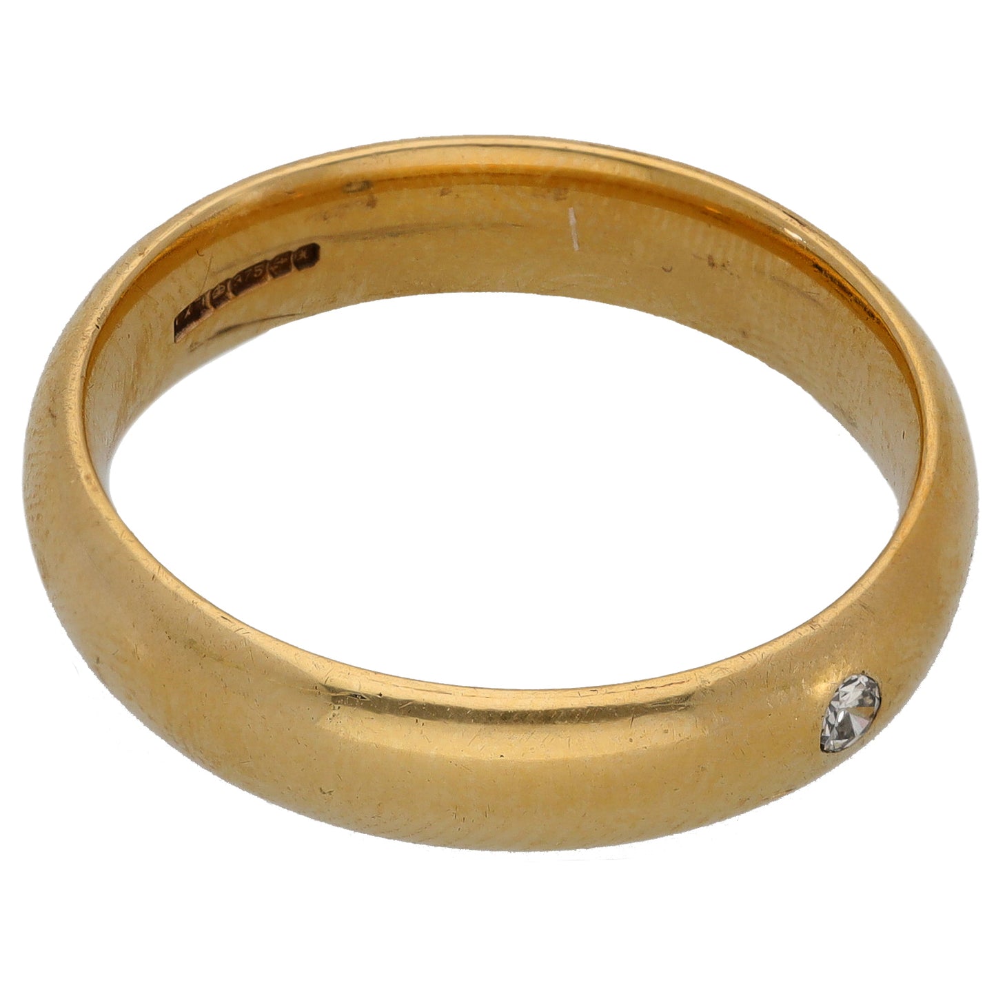 9ct Gold 0.03ct Diamond Single Stone Wedding Ring Size S