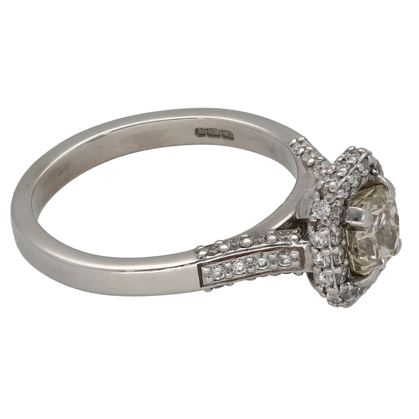 18ct White Gold 1.76ct Diamond Cluster Ring Size P