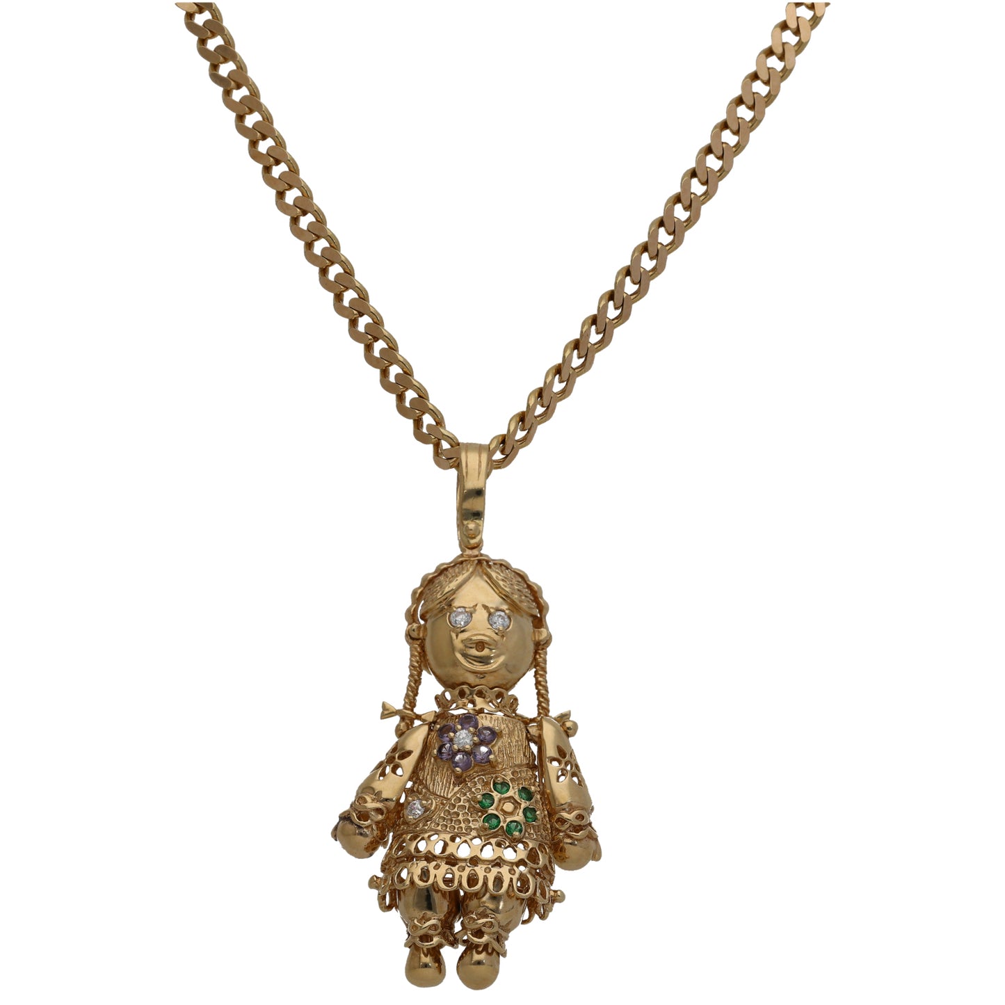 9ct Gold Imitation Dolly Pendant With Chain