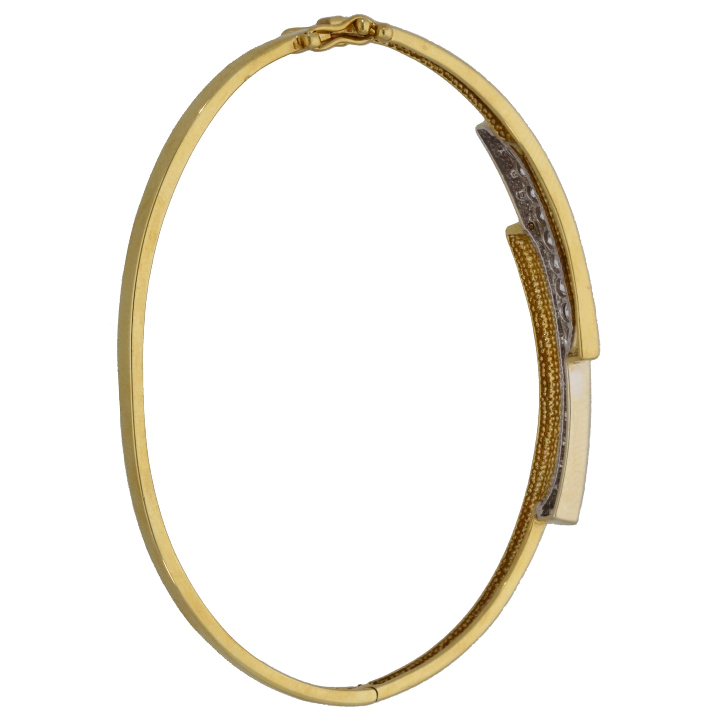 9ct Gold Cubic Zirconia Hinged/Clasp Bangle