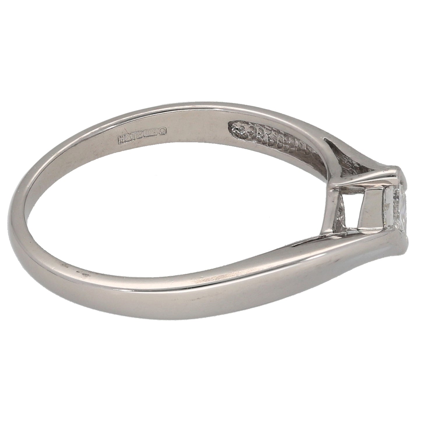 9ct White Gold 0.20ct Diamond Solitaire Ring Size M