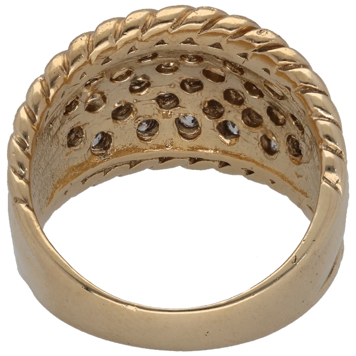 9ct Gold Cubic Zirconia Dress/Cocktail Ring Size P