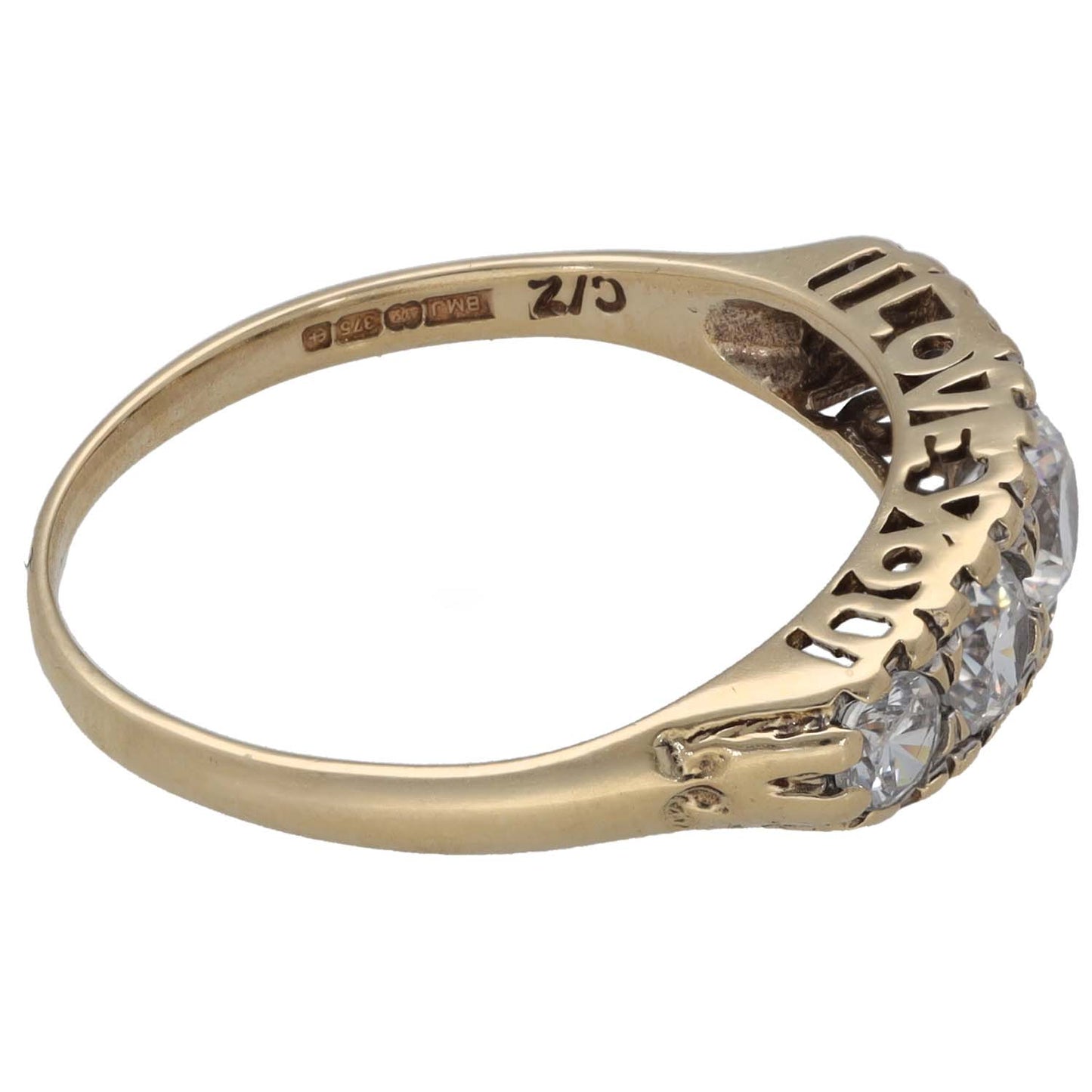 9ct Gold Cubic Zirconia Half Eternity Ring Size R