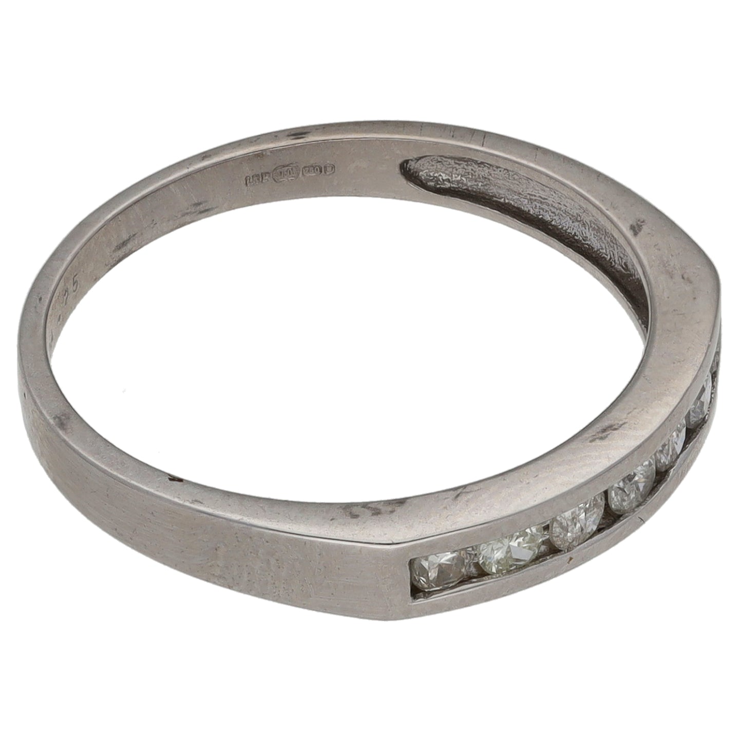 18ct White Gold 0.25ct Diamond Half Eternity Ring Size N