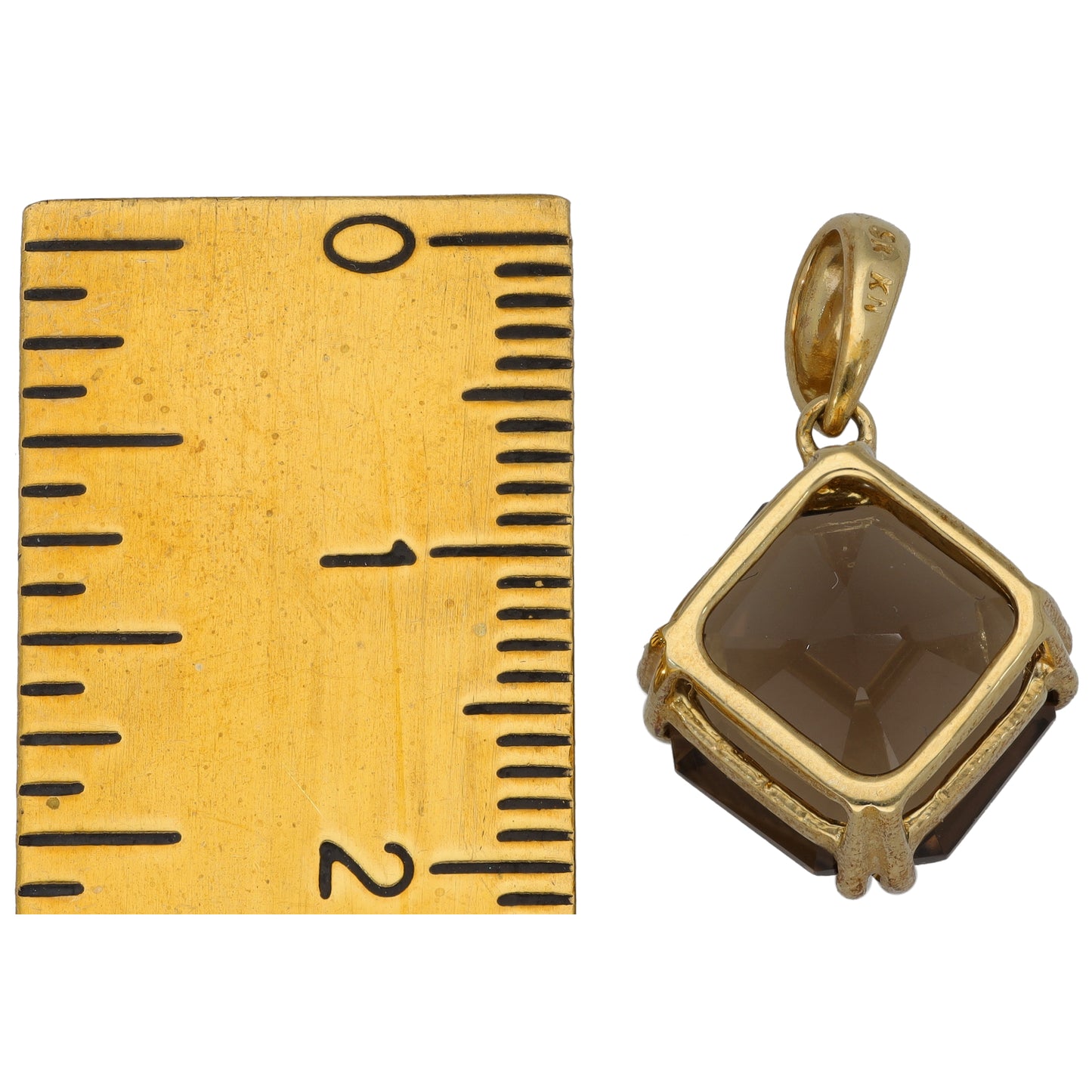 9ct Gold Smoky Quartz Single Stone Pendant