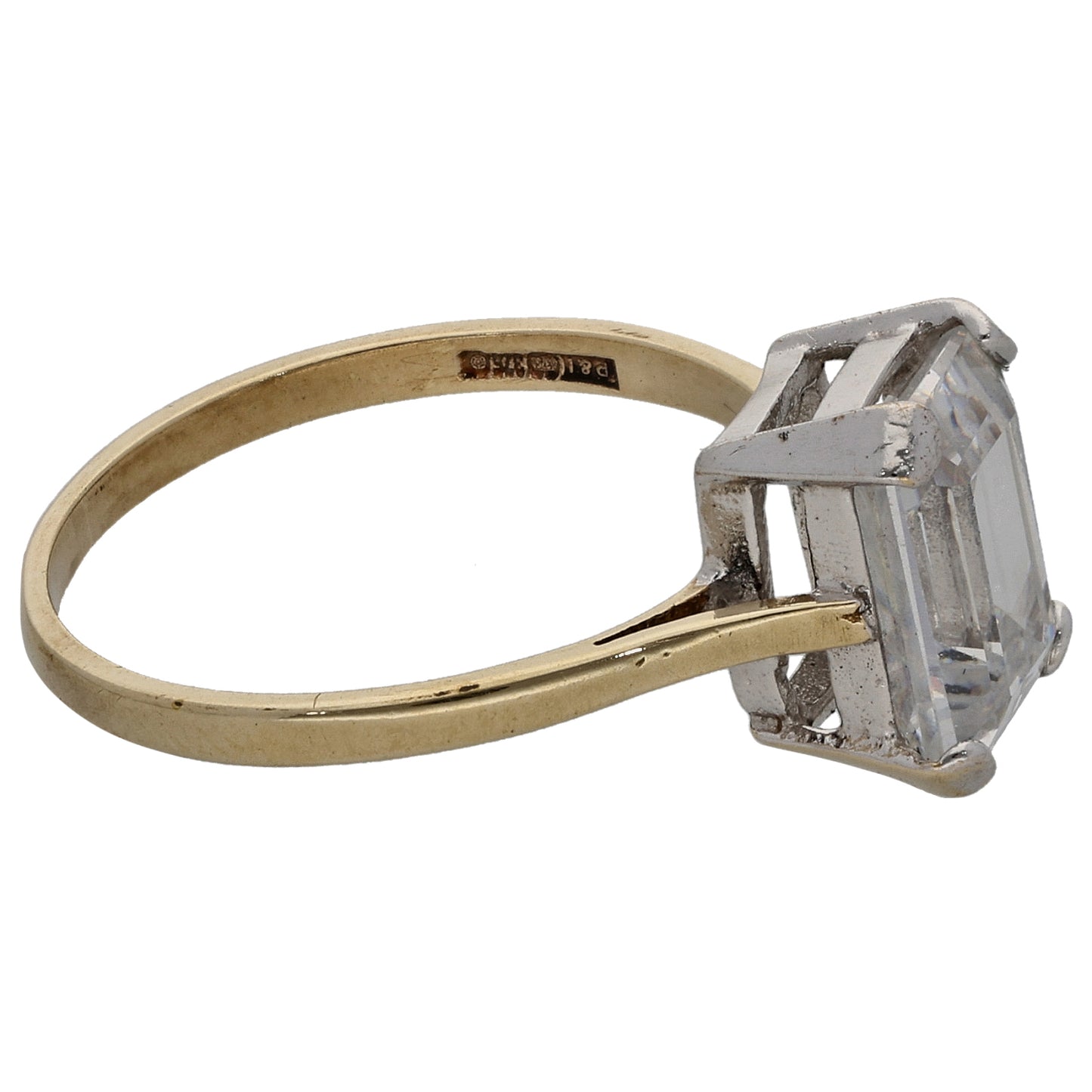 9ct Gold Cubic Zirconia Single Stone Ring Size M