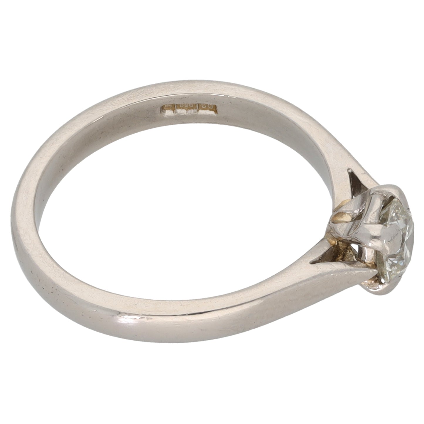 Platinum 0.50ct Diamond Solitaire Ring Size K