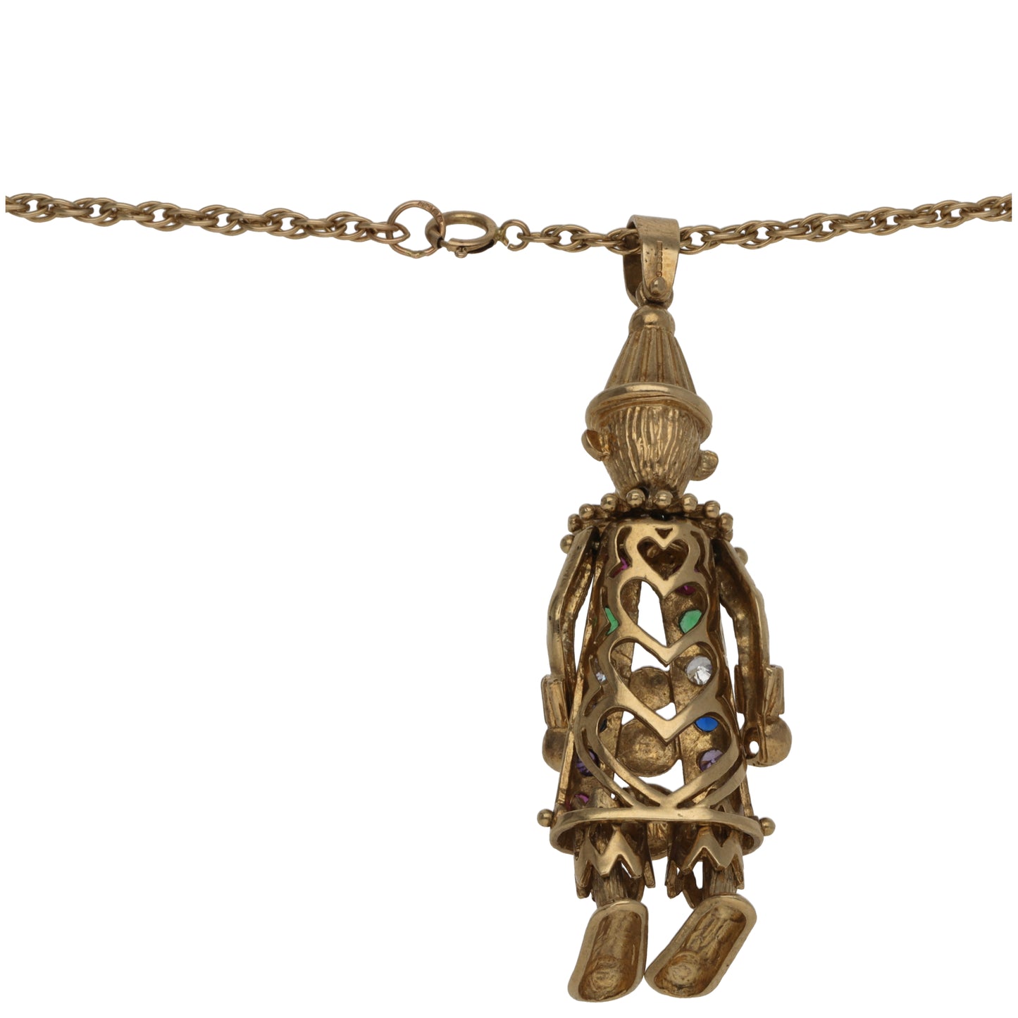 9ct Gold Imitation Clown Pendant With Chain