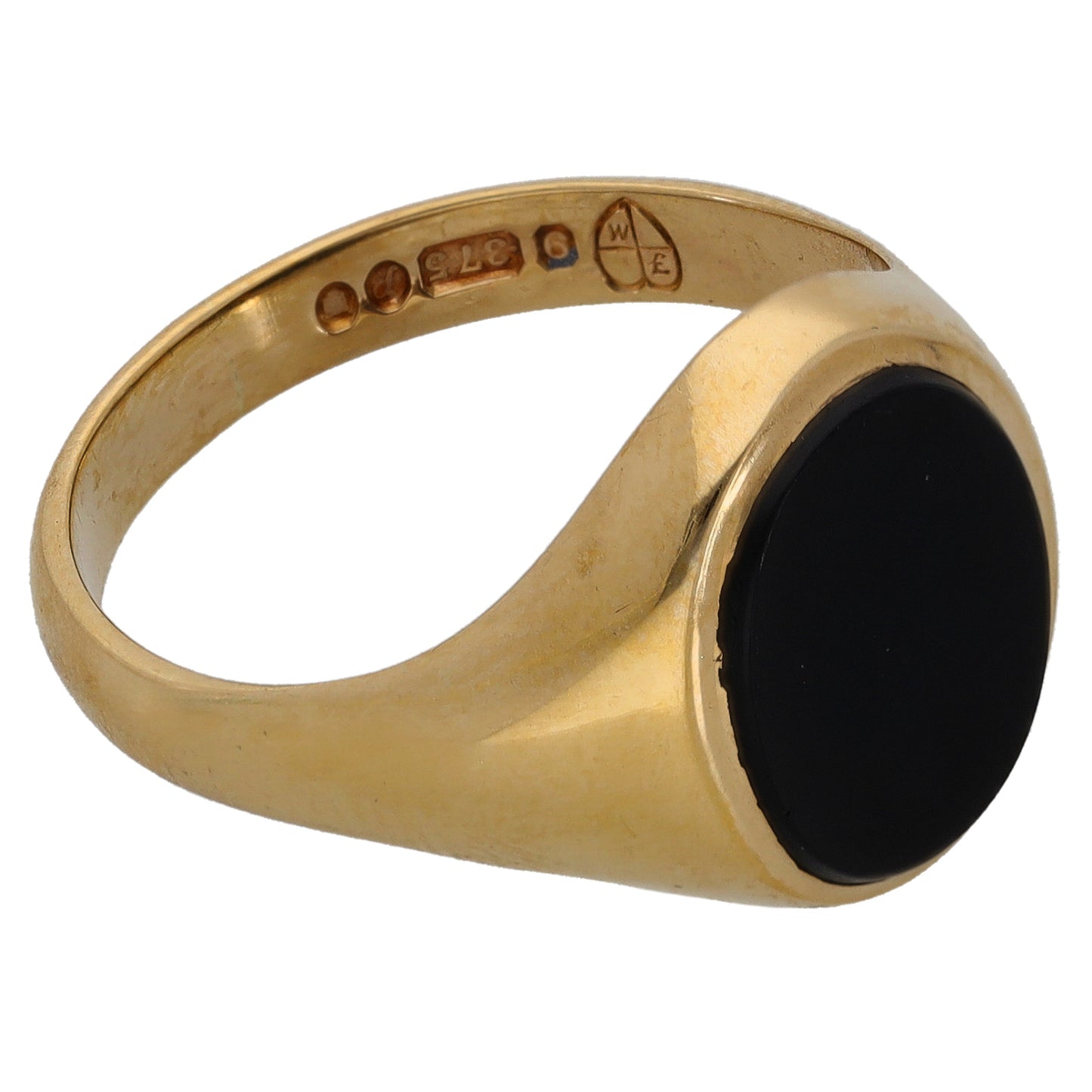 9ct Gold Onyx Single Stone Signet Ring Size Q