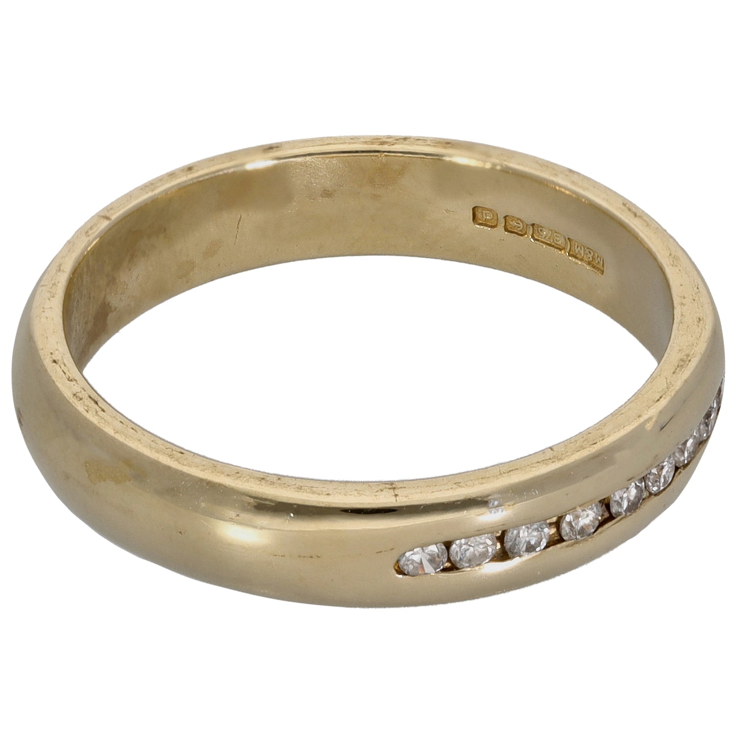 9ct Gold 0.09ct Diamond Half Eternity Ring Size O