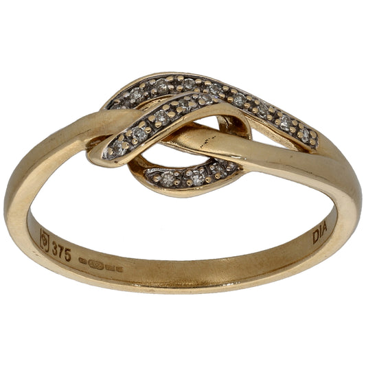 9ct Gold 0.085ct Diamond Dress/Cocktail Ring Size P