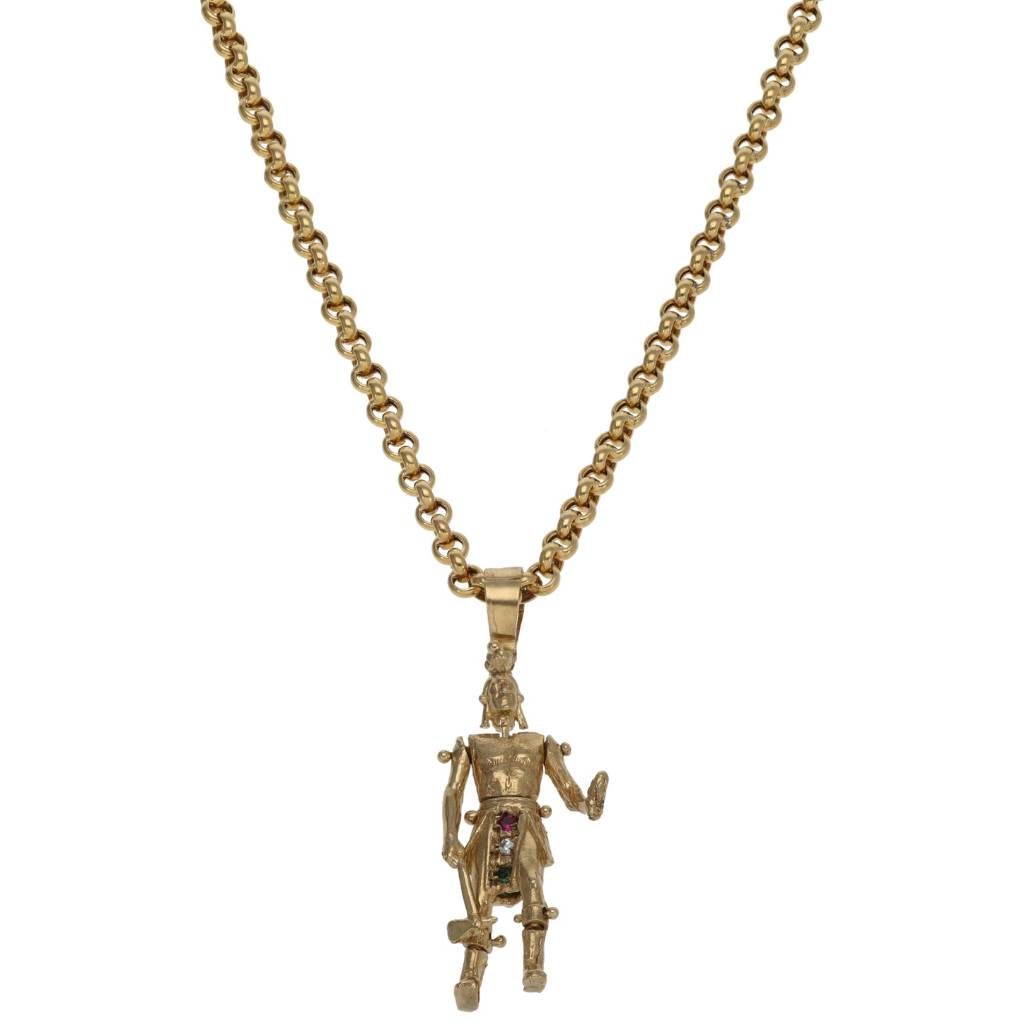 9ct Gold Imitation Character Pendant With Chain