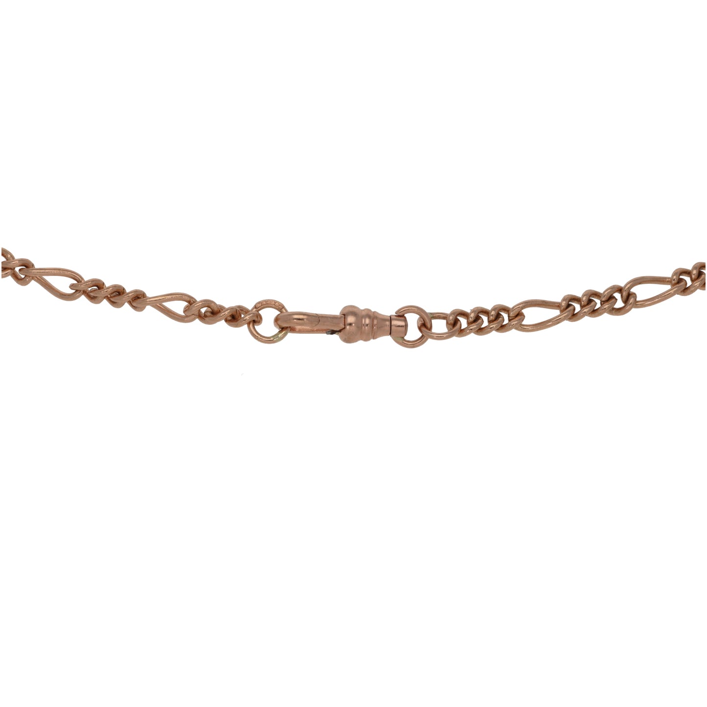 9ct Rose Gold Fob/Watch Chain 18"
