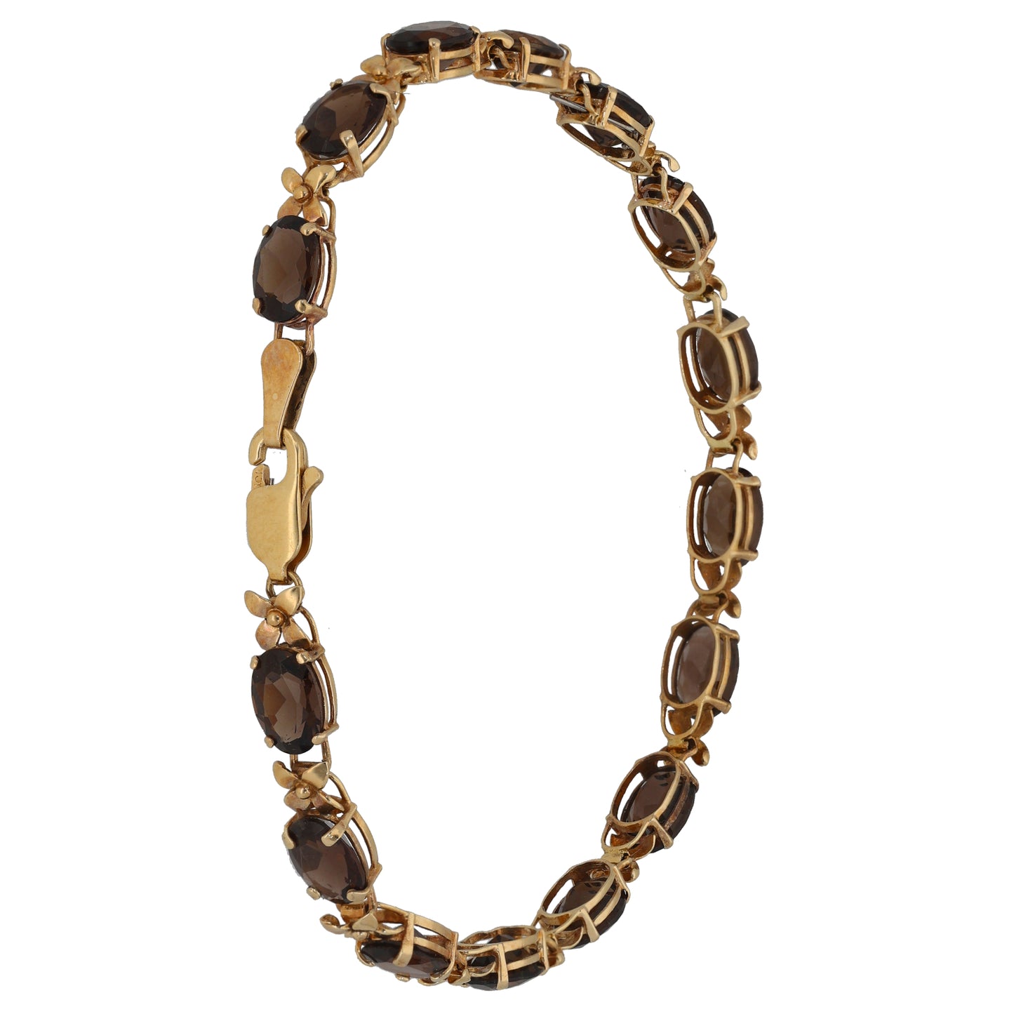 9ct Rose Gold Smoky Quartz Fancy Stone Set Bracelet