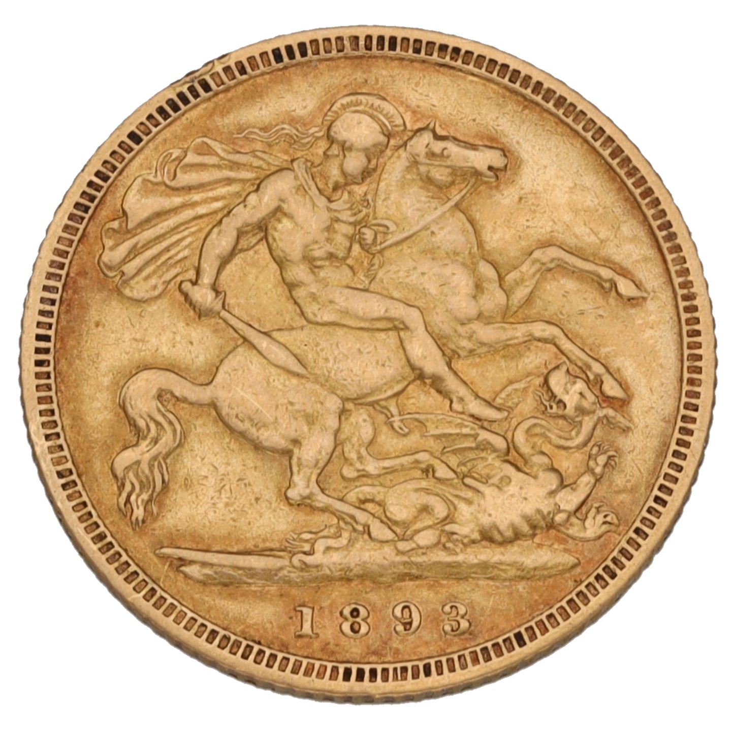 22ct Gold Queen Victoria Half Sovereign Coin 1893