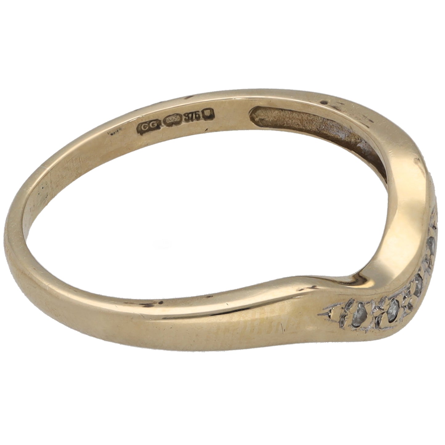 9ct Bicolour Gold 0.02ct Diamond Half Eternity Ring Size M